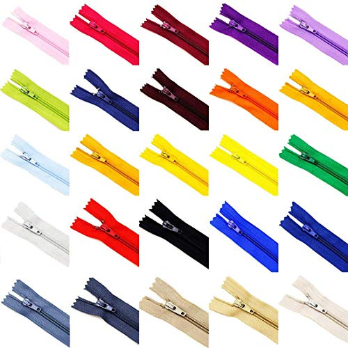 Cerniera in Resina,50 Pezzi Cerniere Lampo in Nylon 12 Pollici/30 cm Cerniera Invisibile per Sartoria Artigianato da Cucire 25 Colori