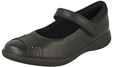 Clarks Etch Beam K, Ballerine, Bambine e ragazze, Pelle Nera, 32 EU