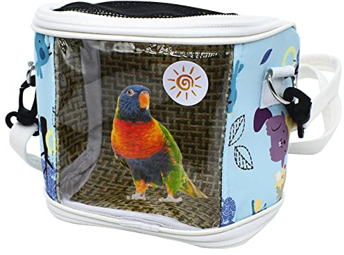 Zaino per Pappagalli Il Trasporto Borsa Portatile Multifunzione per Uccelli Domestici Traspirante Borsa da Viaggio con Spalla per Piccoli Animali (L, rosso)