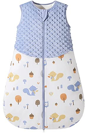 Fairy Baby sovsäck 1,5 Tog unisex bärbar filt swaddle för nyfödda mjuk bomull ärmlös sovsäck med dubbel dragkedja