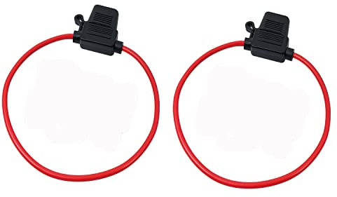 2 x Inline Sicherungshalter zu akzeptieren 12V 30A Klinge Sicherungen 12AWG 12-32V spritzwassergeschützt Auto Fahrrad Auto Lkw Wasserdichte Klinge Kupferdraht Sicherungshalter Auto Fahrrad