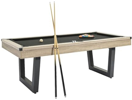Vente-unique - Table Transformable - Billard & Ping-Pong - Coloris Naturel Clair et Noir - L213,4 x P111,8 x H78,5 cm - MELIAN