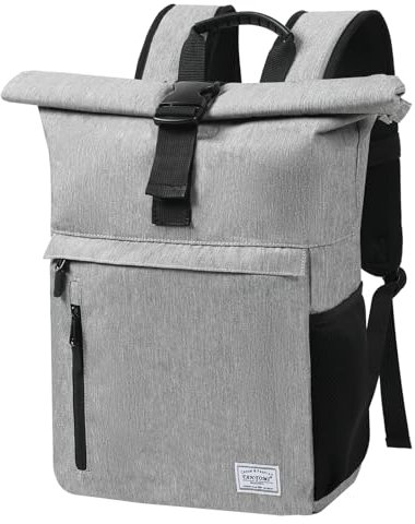 TANTOMI Rucksack Damen Groß Schulrucksack Herren Großes Mehrfächerfach mit 15,6“ Laptopfach, Unisex Rolltop Rucksack für den Arbeitsalltag