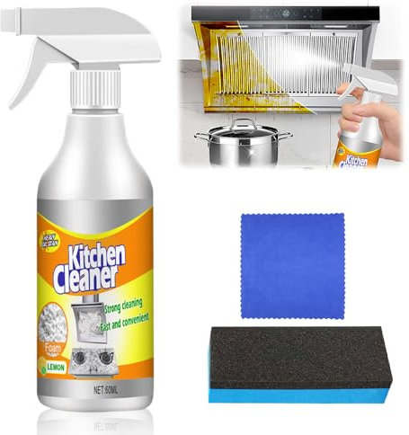 Küchenschaumreiniger, 2025 Neuer Bubble Cleaner Schaumspray, Allzweckreiniger, Kraftvolle Entfernung von Öl und Flecken, Fettlöser Küche, Geeignet (1)