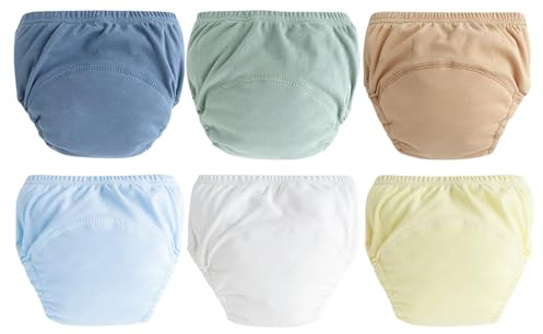 Happy Cherry 6 pantalones reutilizables de algodón para entrenamiento con pañales, antifugas, para bebés, niños y niñas, L