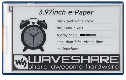 TUOPUONE 10,1 cm E-Paper-Display, E-Ink-Display, 800 × 480 Pixel, Schwarz/Weiß, 4 Graustufen, SPI-Schnittstelle, Standard Raspb Pi 40PIN GPIO Header mit Treiberplatine