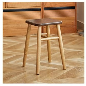 Handtag, små träbänk Kort pall i trä, liten for dressing, restaurang, lågt tapp- och spännbord, runt soffbord for vardagsrum