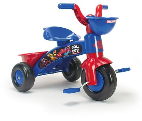 Triciclo Bebe 1 Año 2 Años 3 Años Trico MAX Transformers - Triciclo Infantil para Niños y Niñas - Triciclo Ligero con Pedales + Cesta Delantera y Trasera Portaobjetos - INJUSA