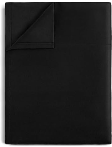 Lirex Black Twin Flat Sheet Only, Ultra Soft & Breathable Brushed 1800 Microfiber, Hotel Quality Flat Sheet Sold Separately, Top Sheet for Bed (Black, Twin)