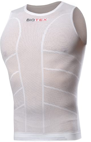 BIOTEX Canotta Rete Sun Traspirante Unisex per Ciclismo e Running, Intimo Tecnico Sportivo Ideale per L'Estate, Bianco, Taglia III (XL/2XL)