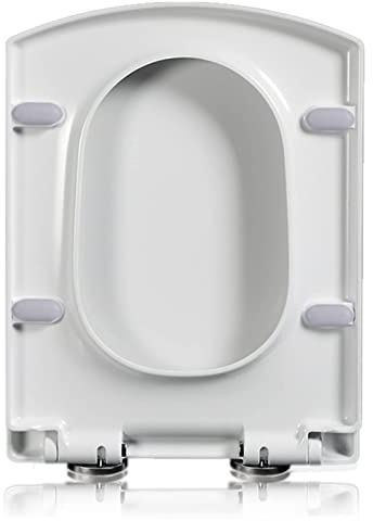 Flipped Warmth Tapa WC Rectangular, Asiento De Inodoro De Cierre Suave En Forma De Cuadrado Con Liberación Rápida Para Una Fácil Limpieza, Tapa WC Blanco,03B