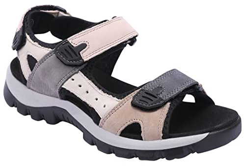 Harssidanzar Women's Sports Hiking Sandals Adjustable Strap Leather Sandals For Women Outdoor Sports Sandals Walking SL256UK