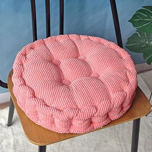 Bettschlange Sitzkissen Outdoor, 2er Set Stuhlkissen 50x50cm, Dicke Bodenkissen, Sitzpolster Outdoor für Bank und Gartenstuhl(Runde,Rosa,50 x 50 cm)