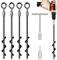 Ground Anchors Screw in, Heavy Duty Tent Pegs Trampoline Pegs, Tent Pegs for Camping Tent, Canopies, Carports, Sheds, Swing Sets,14in Ground Anchors for High Winds (4Pack)