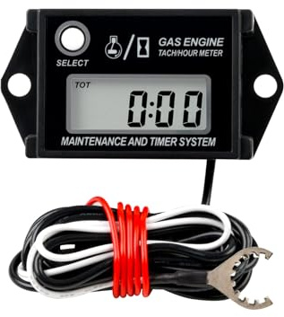 RileyFine Digital induktiv timräknare, påminnelse om maximalt varvtal, ZTR-gasmotor, gräsklippare, traktor, skoter, motorcykel, båt, utombordsmotor