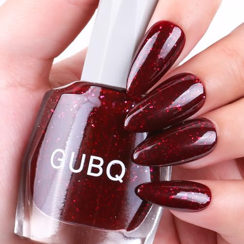 Major Dijit Smalto per unghie ad asciugatura rapida 12ml/0,42fl oz Lacca per unghie Vino Rosso Rlitter Smalto per unghie a lunga durata Effetto nail art per salone unghie(06)