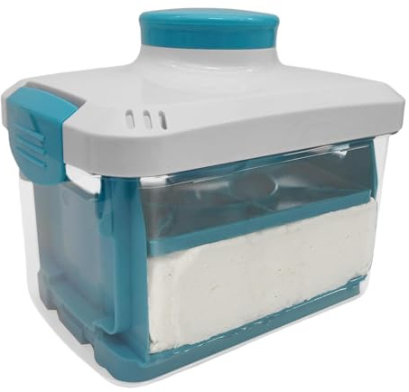 Paner – 20,5 x 13,8 x 17 cm, máquina ajustable con de drenaje, prensa paneer de acero inoxidable, herramienta de cocina, prensa eficiente para el restaurante