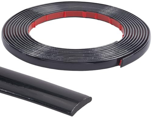 CRASPIRE 16.54Ft x 0.47in Molding Trim Peel and Stick Black Flexible Self Adhesive Waterproof Wall Mirror Corner Round Edge Tile Trim Ceiling Countertop for Floor Furniture Baseboard Border Door