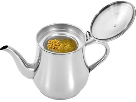 Garbenat Separatore di grasso in acciaio inox, 1,36 l, separatore olio, con filtro argento, per cucina, filtro e conservazione dell'olio da cucina