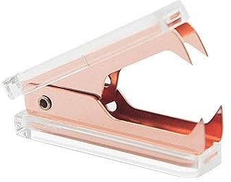 Angoily Dégrafeuse en Acrylique Or Rose Outil d'Agrafage Portable Fournitures Scolaires Bureau Construction Métallique Solide Accessoire pour Bureau