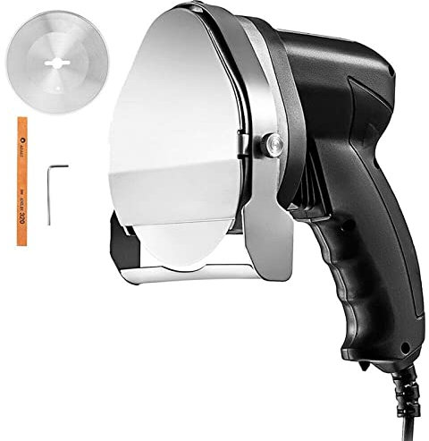 Kebab Trancheuse 0-8mm Électrique Sans Fil Kebab Doner Couteau 2 Lames Shawarma Cutter Commercial Rôti Gyro Viande Machine De Découpe pour les professionnels et les bricoleurs(Electric Slicer)