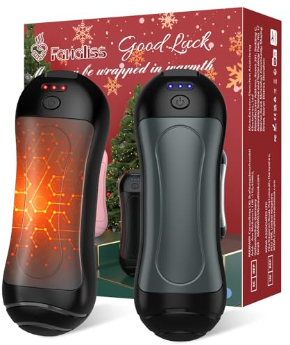 FANDLISS Calentador de Manos Recargable 2-en-1,2025 Nuevo Diseño Magnético Calentador de Manos Portátil Batería 6000mAh,3 Niveles de Calor para Deportes al Aire Libre,Camping, Senderismo -Negro&Gris
