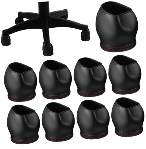 Hemobllo 10 pièces Lot de Protections de Chaise Couvre roulettes de Chaise Rayures et Réducteur de Bruit pour Sols Durs Adapté Aux Meubles à roulettes et Bureaux