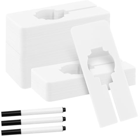 NGOSUET 60 delar garderob skiljeväggar, vit garderob avdelare för hängande kläder, vit plast klädhängare skiljeväggar för organisation, sorterade klädtillbehör, 12,5 x 5 cm