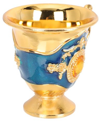 SHOWERORO Copa de Licor Metálica Anti-caídas Estilo Retro Europeo para Hogar y Fiestas Taza Resistente y Práctica para Vino y Té