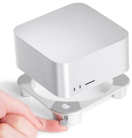 Stativ för Mac mini M4, M4 Pro, med lättåtkomlig strömbrytarknapp, värmeavledning, stabilem, halkfri och skrivbordsorganisation, ventilation, kylning, kompatibel Mac Minihållare