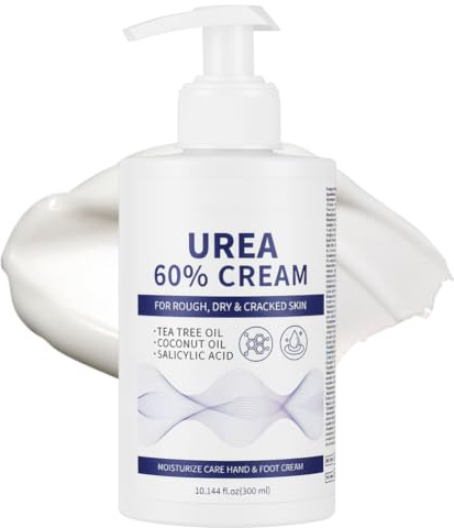 BUTBU 60 % Urea Cream, Urea fot, fotkräm, ureakräm för torr (300 g) | Förhårdnad och död hud för fötter, återfuktar, reparerar torr, sprucken, grov hud till hälarna