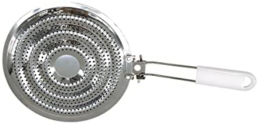 Fackelmann 682074 Diffuseur de Chaleur de Plaque de Cuisson, Accessoire pour gazinière, Blanc, Acier Inoxydable, 20,5 cm