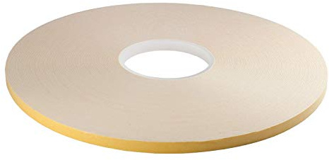 JCP Double Sided Self Adhesive Foam Tape 1mm x 10mm x 50m Security/Glazing/Trim/Craft Roll (White)
