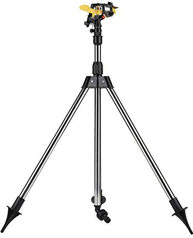 Outil d'irrigation de l'eau en Acier Inoxydable de trépied Sprinkler en Plastique Insert au Sol Pelouse Jardin Arrosage Outil D'irrigation