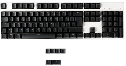 YMDK 105 Deutsch ISO Double Shot PBT Shine Through OEM Profil Tastenkappen Set Geeignet für Cherry MX Switches Mechanische Tastatur (Schwarz)