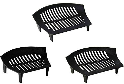 Elex Fire 16'' Grate Cast Iron Solid Fuel Black Fireside Fireplace Coal Fire Grate Heavy Duty Iron Fireside Log Grate Fire Grate 16: H 12 x W 42 x D 27 Cm Approx