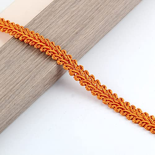 Yalulu 11.5 Meter Gimp Braid Trim Embroidery Twist Fabric Cord Lace Trim Sewing Trimming Handmade Basic Trim Decorative Ribbon (Orange)
