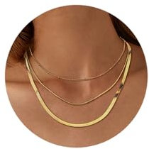 Adramata 3er Pack Schlangenkette Damen - Edelstahl Figaro Stapelbar Kette in Gold/Silber