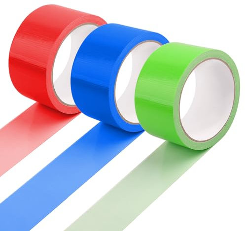 3 Rollen Panzertape, Panzerband Extra Stark, Klebeband Farbig, Gewebeband Bunt, 10m X 50mm Duct Tape, Reparaturband für Reparaturen Industrielle, Gewebeklebeband für Kunsthandwerk Farbcodierung Diy