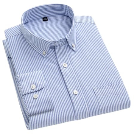 Adhdyuud - Camisa Oxford de 100% algodón para hombre, primavera, casual, de negocios, ajuste regular, manga larga, camisa de vestir, 5XL