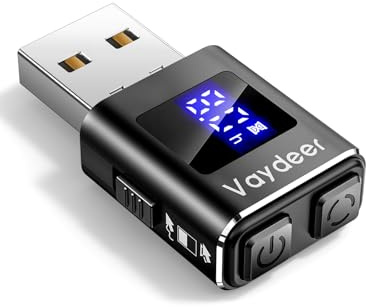 VAYDEER USB Mouse Jiggler with LED Timer – Undetectable Mouse Mover with Auto Shut-Off | Dual Motion Modes, Stealth Silent, Plug & Play for Windows/Mac/Linux – 2025 Aluminum Edition
