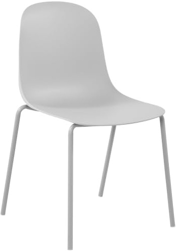 CLP Chaise empilable Hardin avec Coque Ergonomique en Plastique et Structure en métal Robuste pour Salle à Manger, réunion, Cuisine | Couleur Gris Clair