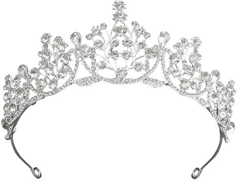 FENGCHUANG Hochzeit Braut Kristall Tiara, Silber Strass Krone, Kristall Damen Haar Krone für Frauen Hochzeit Tanzparty