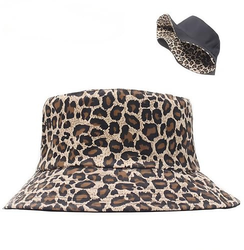Zhenghebuy Sombrero de Pesca con Estampado de Leopardo,Gorro de Pescador,Sombrero de Pescador Reversible,Sombrero de Pescador para Hombres y Mujeres