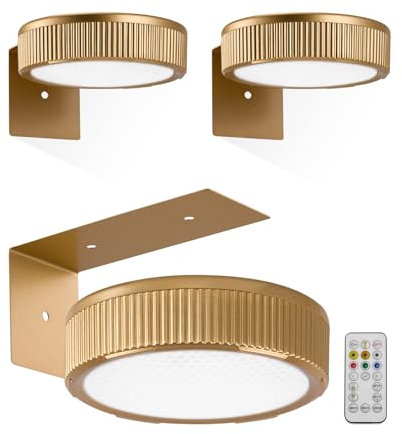 VIHBRAI Picture Lights for Wall,3 Pack Magnetic LED Wireless Art Picture Frame Lights with Remote Controls,Dimmable Timer Portrait for Art Frame Artworking,Wall Decor Poster Puck Light