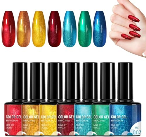 Lysande gel nagellack Glansig manikyr skönhetsprodukter styling och | 7-delars färgglada gel nagellack För Nagellinjer, Detaljarbete, Styling, Högtider, Bröllop, Dagligt Bruk, , Resor,