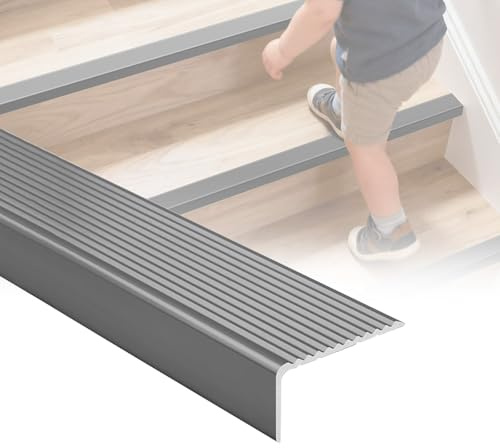 Perfil Antideslizante Para Escalones, Protección De Bordes De Escaleras, Tiras Para Peldaños En Forma De L, Perfil De Protección Angular De Aluminio, Resistente Al Agua(Irongray,30 * 20mm)