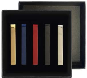 QIMOSHI 5 Pcs Tie Clips for men Tie Bar Clip Set for Regular Ties Necktie Wedding Business Tie Pin Clips