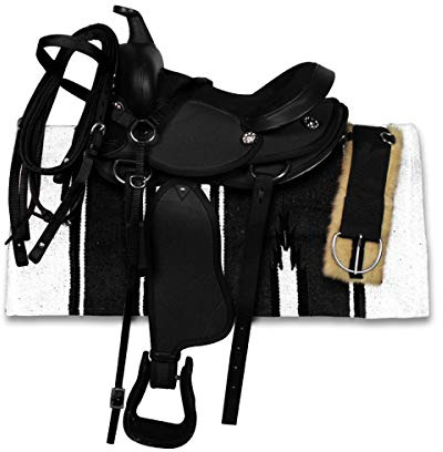 Selle poney synthétique 12 Noir 12 = 30,5 cm