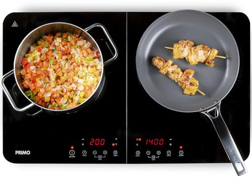 PRIMO PR301IKP Plaque à Induction Double - 2 Zones - 9 Niveaux de Puissance - 3500W - Noir